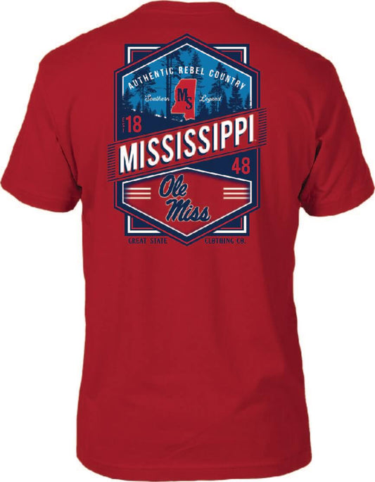 Ole Miss Rebels Double Diamond Crest T-Shirt