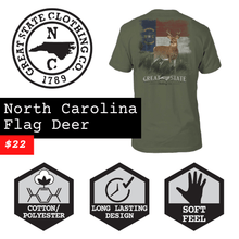 Load image into Gallery viewer, North Carolina Flag Deer T-Shirt
