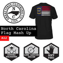 Load image into Gallery viewer, North Carolina Flag Mash Up T-Shirt
