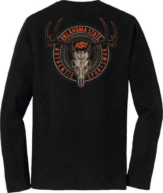 Oklahoma State Cowboys Deer Skull Badge Long Sleeve