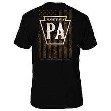 Load image into Gallery viewer, Pennsylvania US Camo Flag T-Shirt
