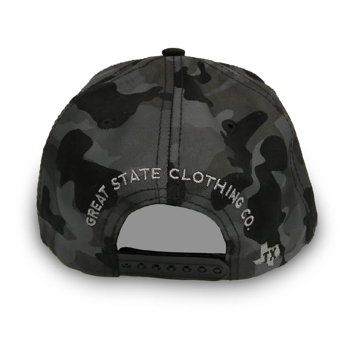 Texas Black Camo Leather Hat - Back