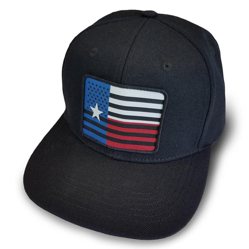 Texas Flag Mash Up Flat Hat - Front