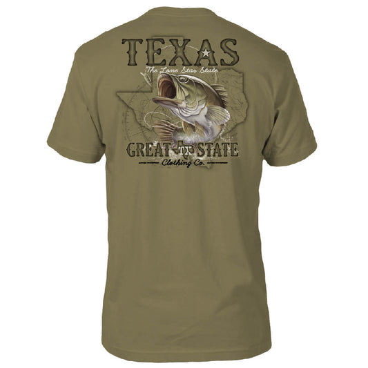 Texas Vintage Bass Map T-Shirt - Back