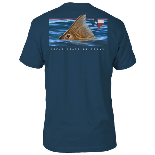 Texas Redfish Tail Portrait T-Shirt - Back