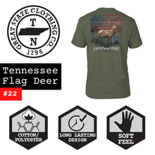 Load image into Gallery viewer, Tennessee Flag Deer T-Shirt
