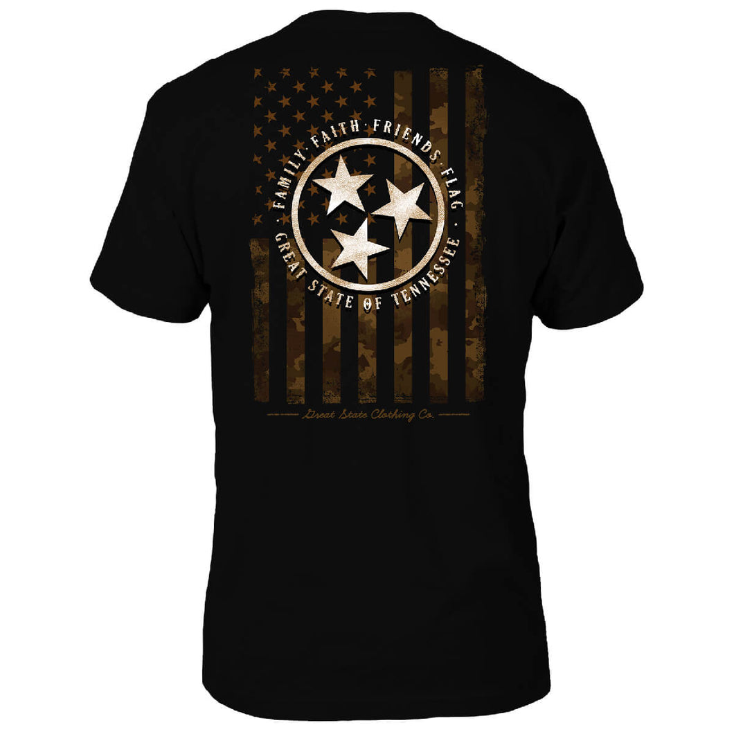 Tennessee US Camo Flag T-Shirt