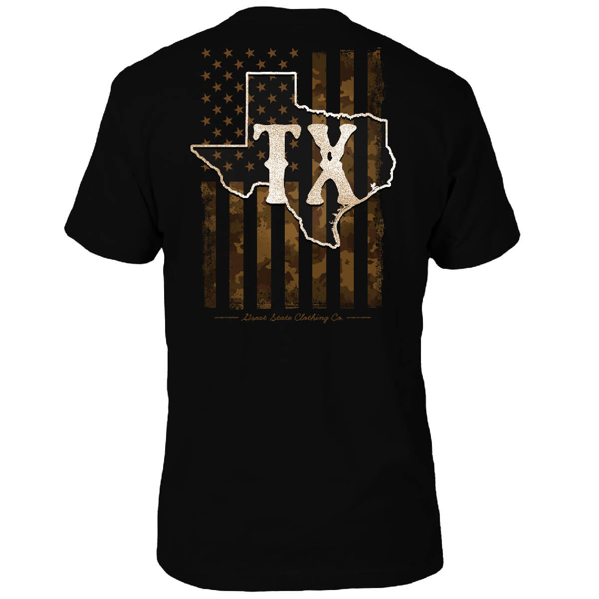 Texas US Camo Flag T-Shirt - Back