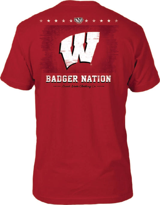 Wisconsin Badgers Washed Flag T-Shirt