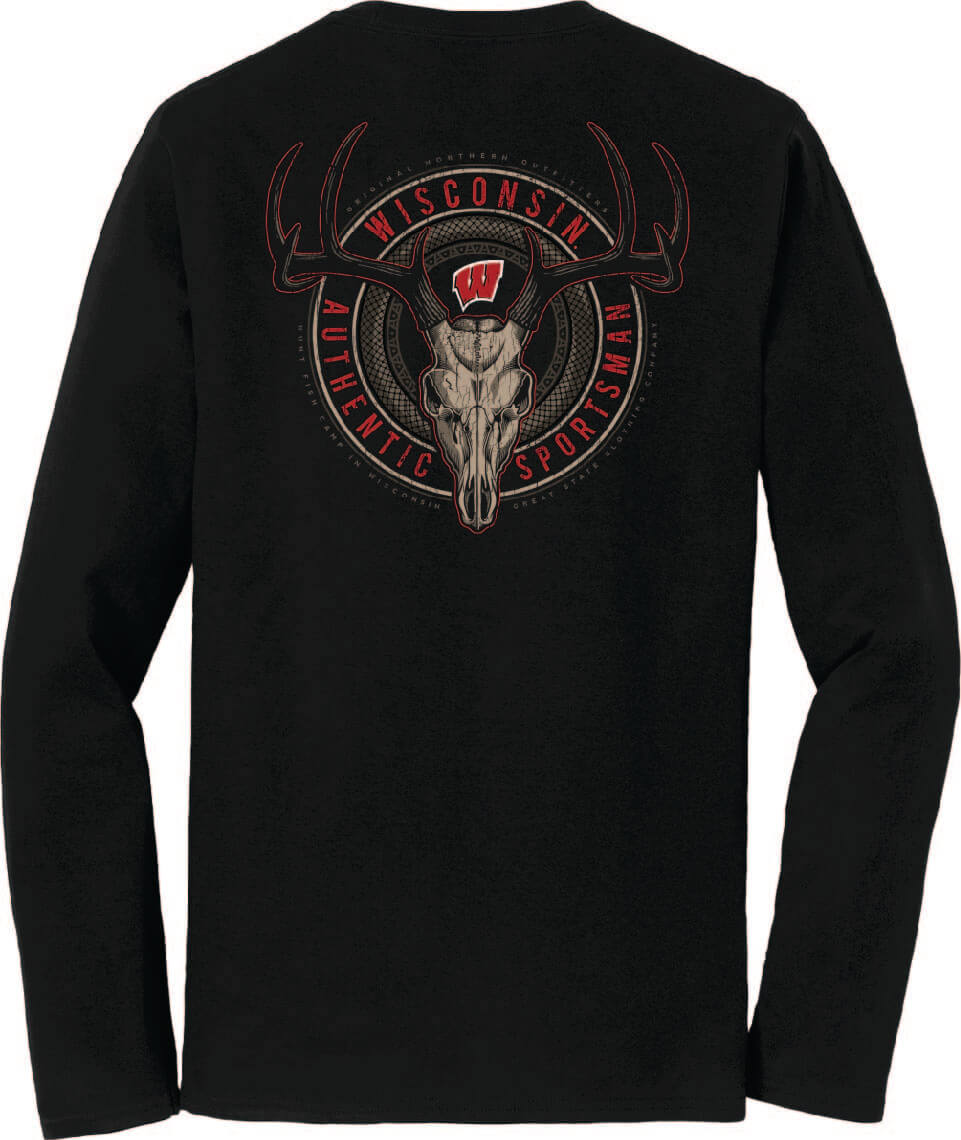 Wisconsin Badgers Deer Skull Badge Long Sleeve